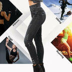 Exclusive Denim printed leggings — Black — Size L — Lifestyle View