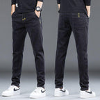 Exclusive Denim Stretch Casual Men's Trousers Thin — 760 Dark Blue Stretch — Size 2XL — Detail View
