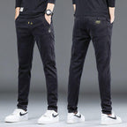 Exclusive Denim Stretch Casual Men's Trousers Thin — 760 Dark Blue Stretch — Size 2XL — Lifestyle View