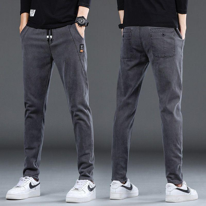 Exclusive Denim Stretch Casual Men's Trousers Thin — 760 Dark Blue Stretch — Size 2XL — Top View