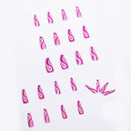 Exclusive Detachable Artistic Wearable Finished Fake Nails — Rose Red — Side View