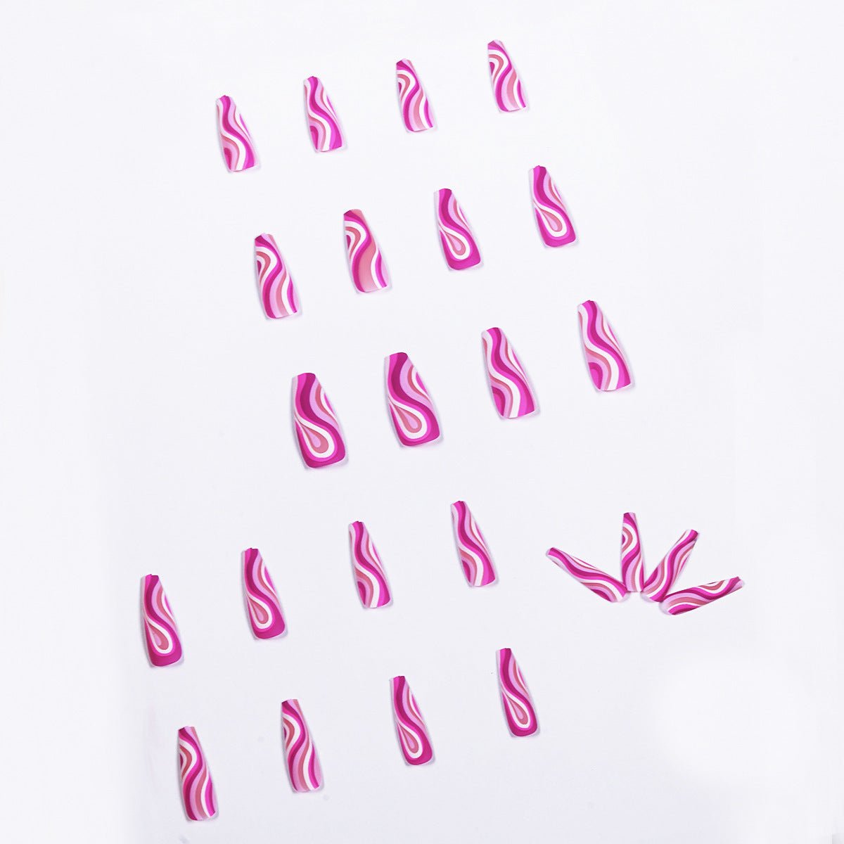 Exclusive Detachable Artistic Wearable Finished Fake Nails — Rose Red — Side View