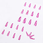 Exclusive Detachable Artistic Wearable Finished Fake Nails — Rose Red — Detail View