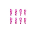 Exclusive Detachable Artistic Wearable Finished Fake Nails — Rose Red — Back View