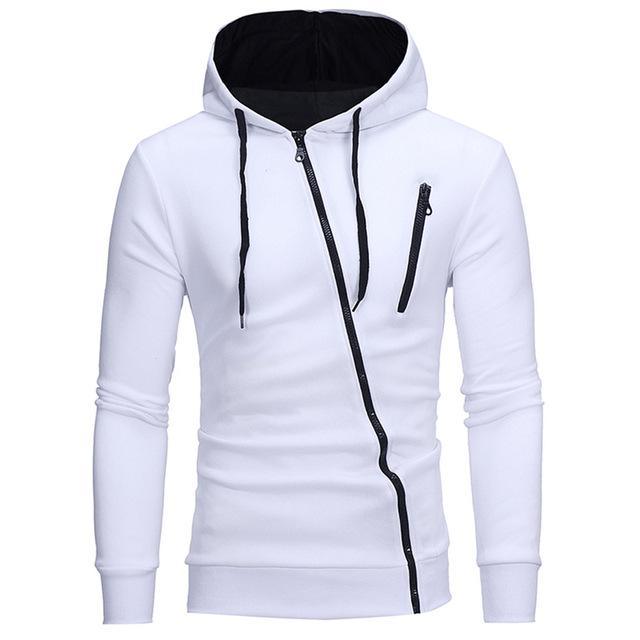 Exclusive Diagonal Zipper Design Sweater — Black — Size 4XL — Detail View