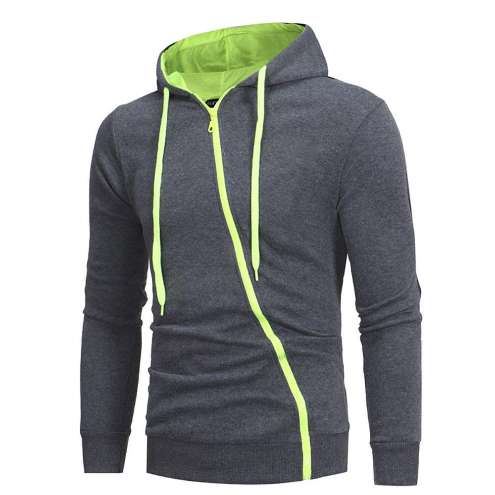 Exclusive Diagonal Zipper Design Sweater — Black — Size 4XL — Alternate View 13