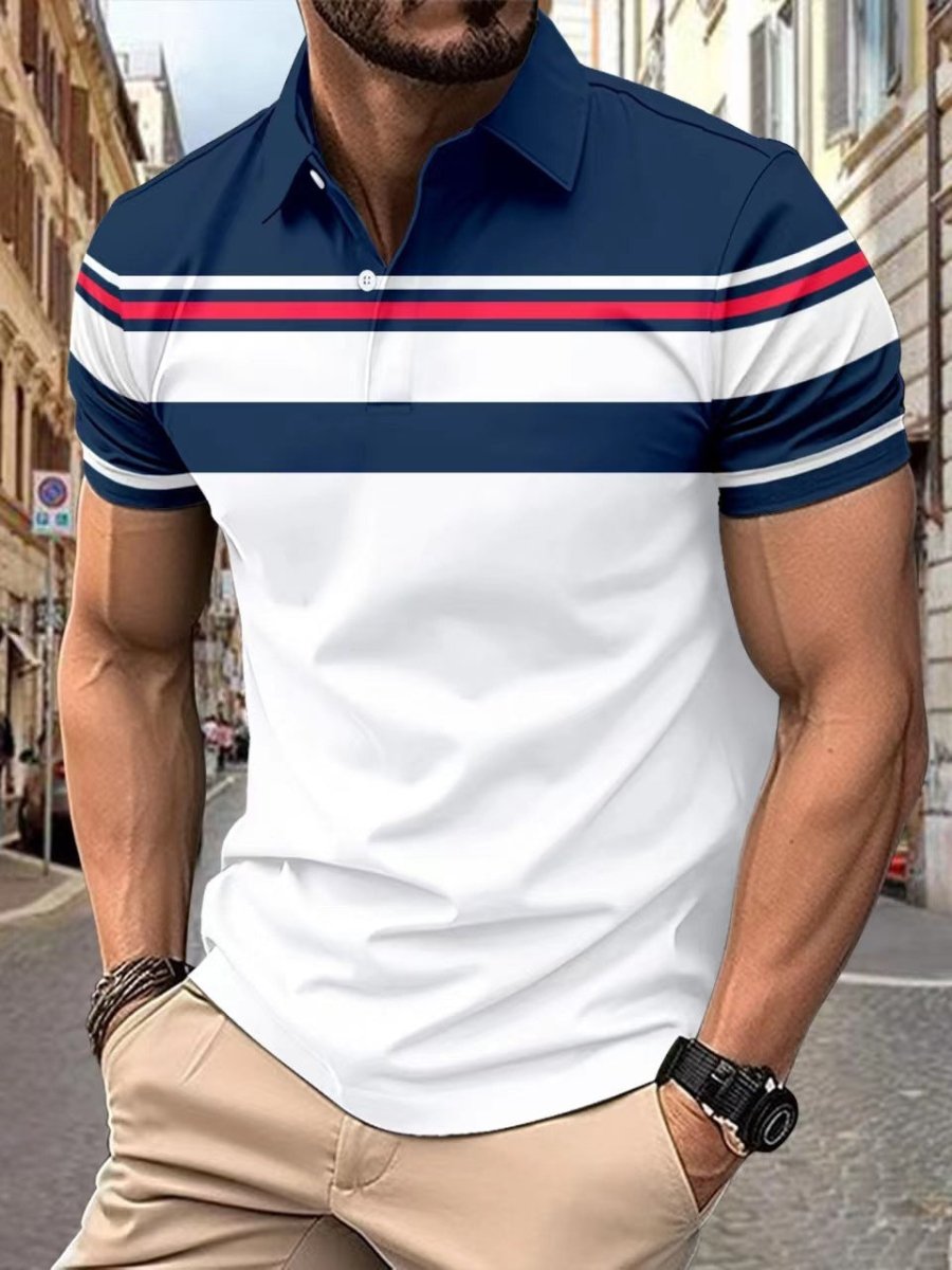 Exclusive Digital Printing Men's Short Sleeve Casual — Picture 1 — Size S — Lifestyle View