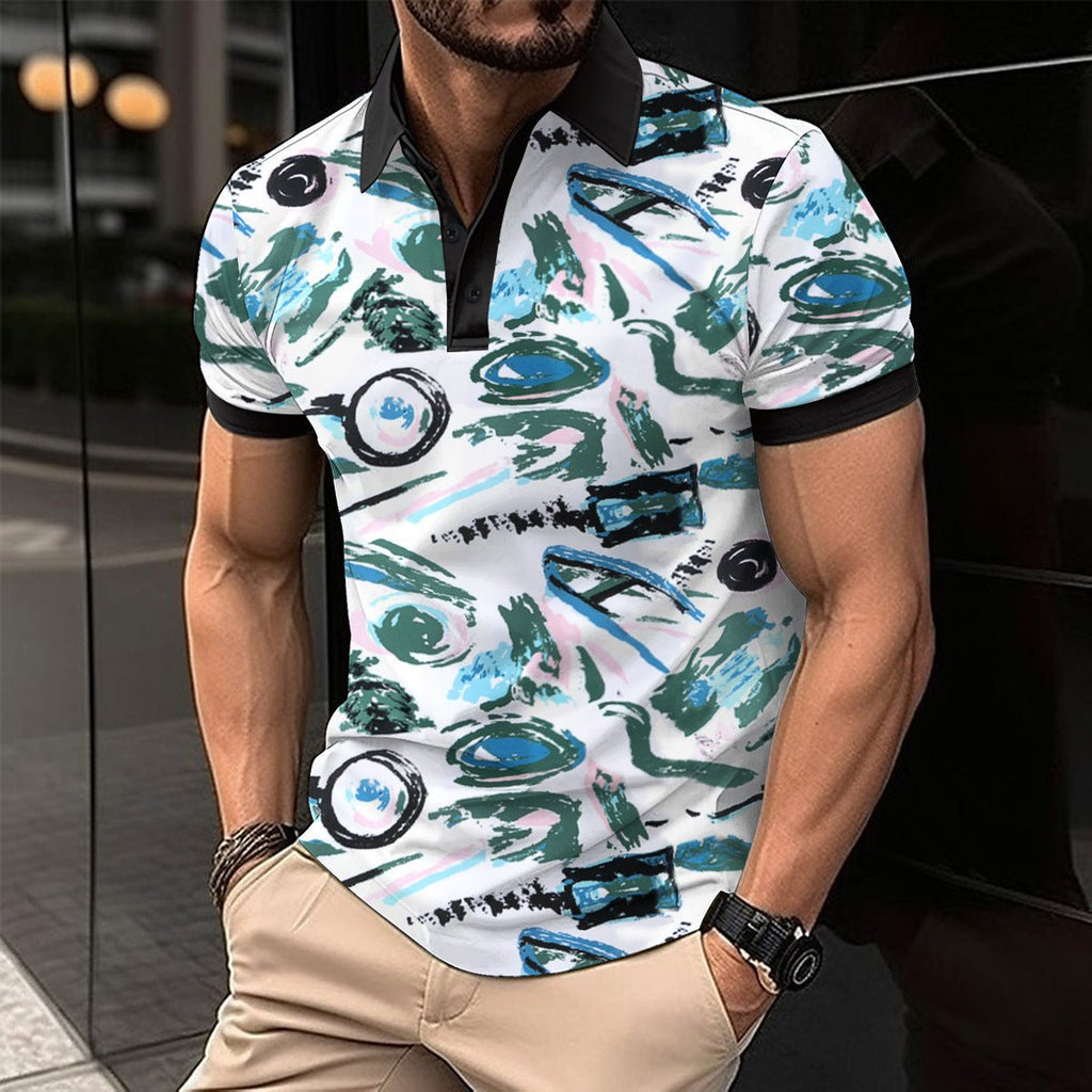 Exclusive Digital Printing Men's Short Sleeve Casual — Picture 1 — Size S — Alternate View 7