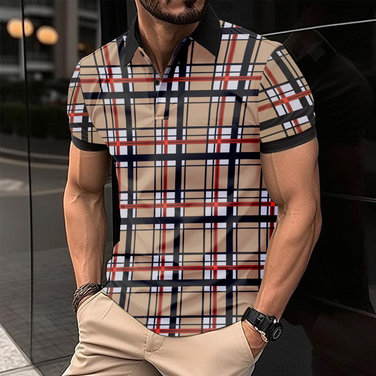 Exclusive Digital Printing Men's Short Sleeve Casual — Picture 1 — Size S — Detail View