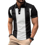 Exclusive Digital Printing Men's Short Sleeve Casual — Picture 1 — Size S — Top View