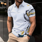 Exclusive Digital Printing Men's Short Sleeve Casual — Picture 1 — Size S — Side View