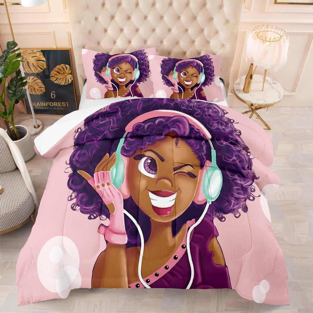Exclusive Digital Printing Quilt Bedding Household — B Black Girl 92 — Size 200x230cm — Alternate View 10