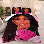 Exclusive Digital Printing Quilt Bedding Household — B Black Girl 92 — Size 200x230cm — Lifestyle View