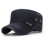 Exclusive Distressed Leather-Trim Vintage Cotton Hat — Army Green — Size One size — Back View