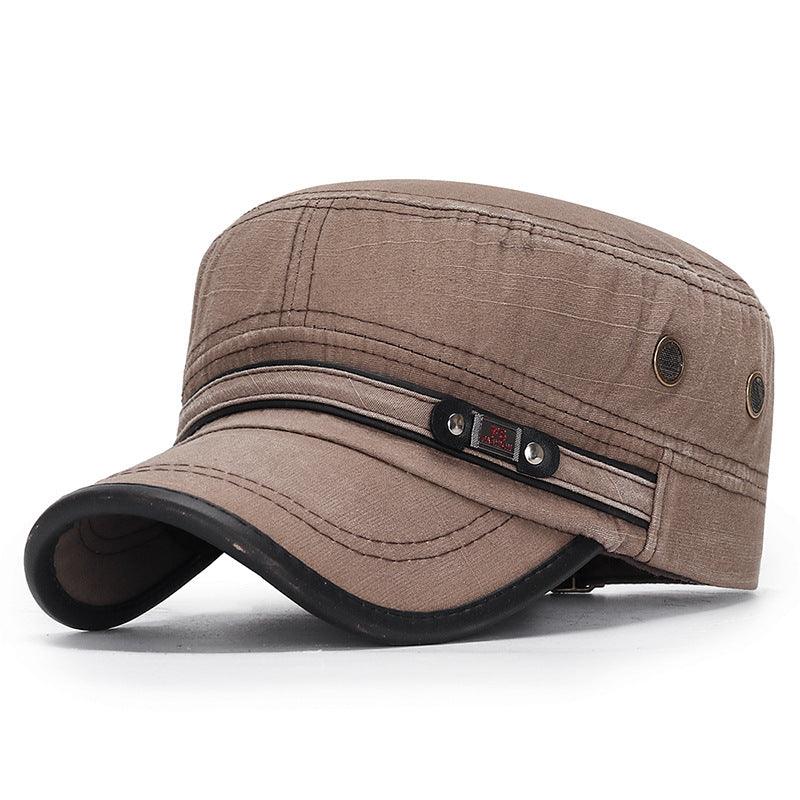 Exclusive Distressed Leather-Trim Vintage Cotton Hat — Army Green — Size One size — Alternate View 10