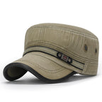 Exclusive Distressed Leather-Trim Vintage Cotton Hat — Army Green — Size One size — Lifestyle View