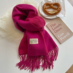 Exclusive Double-sided Artificial Cashmere Scarf — Khaki Beige — Size 68X200cm — Alternate View 31