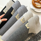 Exclusive Double-sided Artificial Cashmere Scarf — Khaki Beige — Size 68X200cm — Alternate View 43
