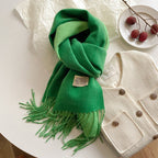 Exclusive Double-sided Artificial Cashmere Scarf — Khaki Beige — Size 68X200cm — Alternate View 29