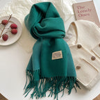 Exclusive Double-sided Artificial Cashmere Scarf — Khaki Beige — Size 68X200cm — Alternate View 27