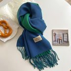 Exclusive Double-sided Artificial Cashmere Scarf — Khaki Beige — Size 68X200cm — Alternate View 22