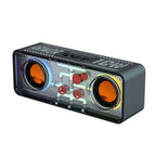 Exclusive Double Speaker Transparent Mech Wireless Bluetooth Speaker — Black A39 — Front View