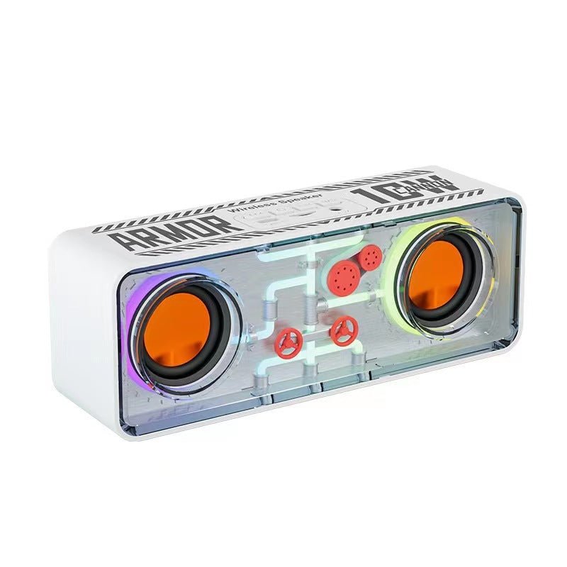 Exclusive Double Speaker Transparent Mech Wireless Bluetooth Speaker — Black A39 — Alternate View 7