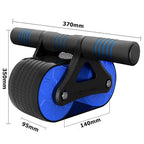 Exclusive Double Wheel Abdominal Exerciser | Roller with Elbow Support — Blue — Alternate View 19
