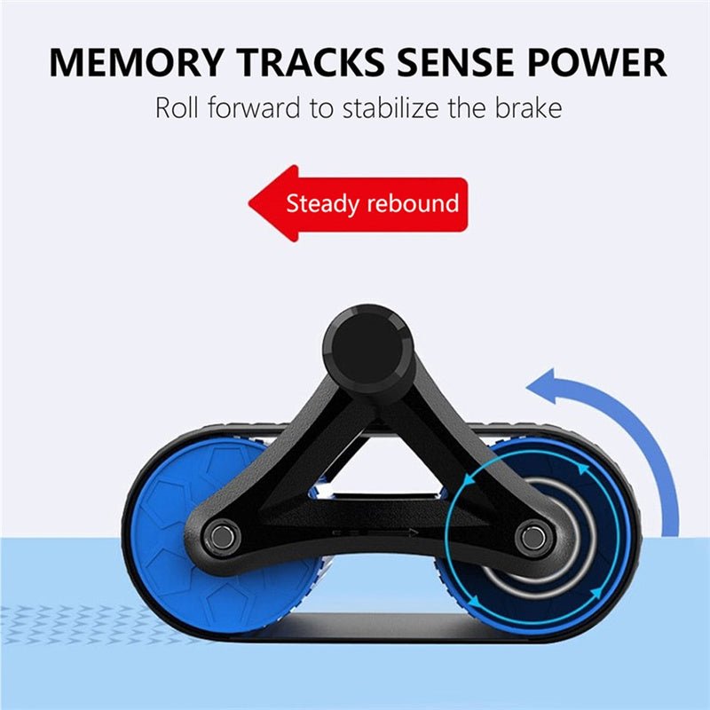 Exclusive Double Wheel Abdominal Exerciser | Roller with Elbow Support — Blue — Alternate View 14