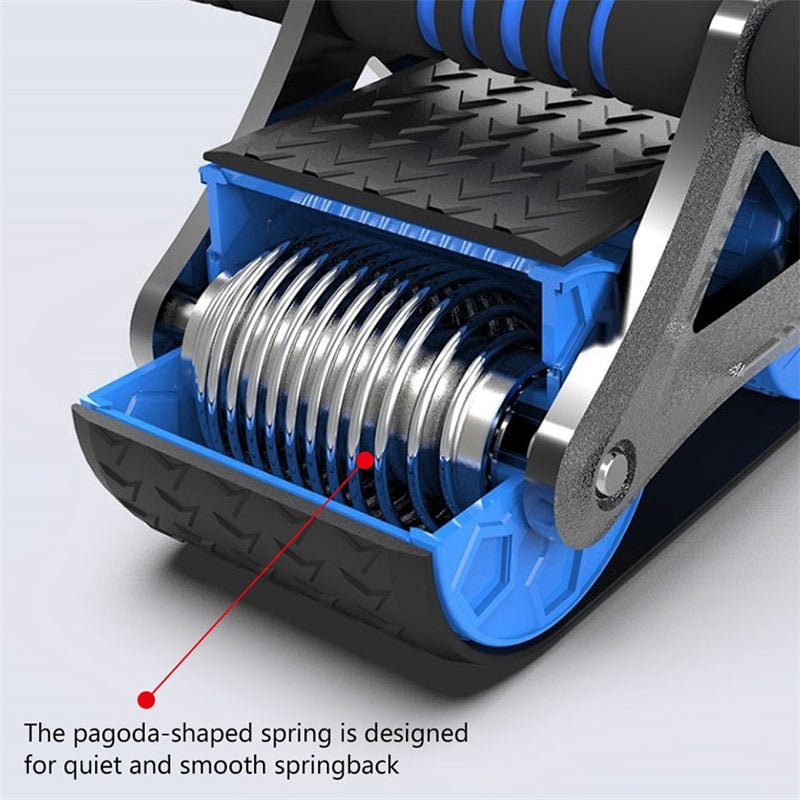 Exclusive Double Wheel Abdominal Exerciser | Roller with Elbow Support — Blue — Alternate View 15