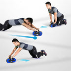 Exclusive Double Wheel Abdominal Exerciser | Roller with Elbow Support — Blue — Alternate View 18
