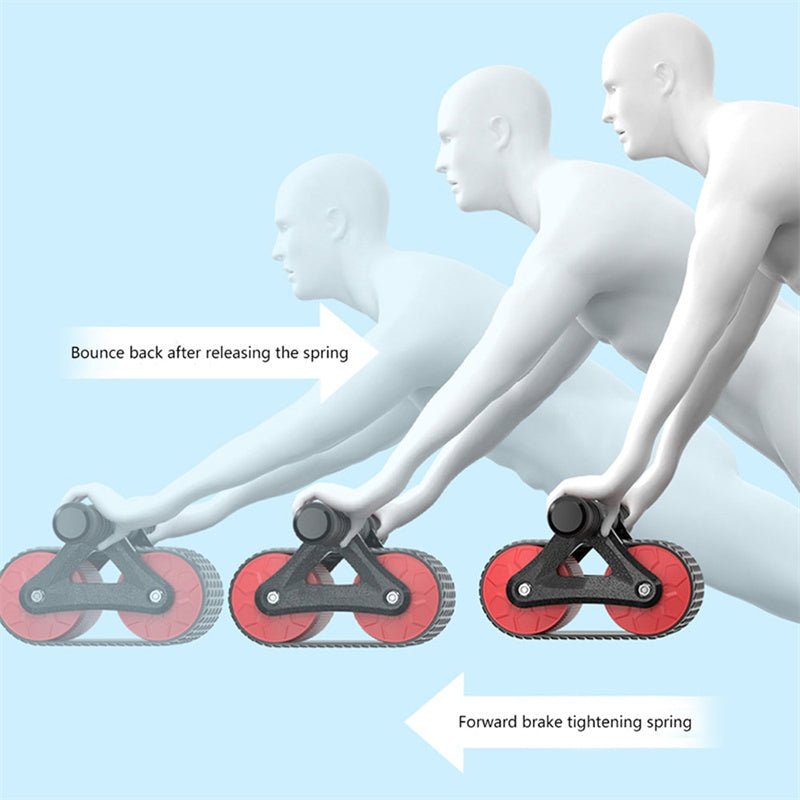 Exclusive Double Wheel Abdominal Exerciser | Roller with Elbow Support — Blue — Alternate View 10