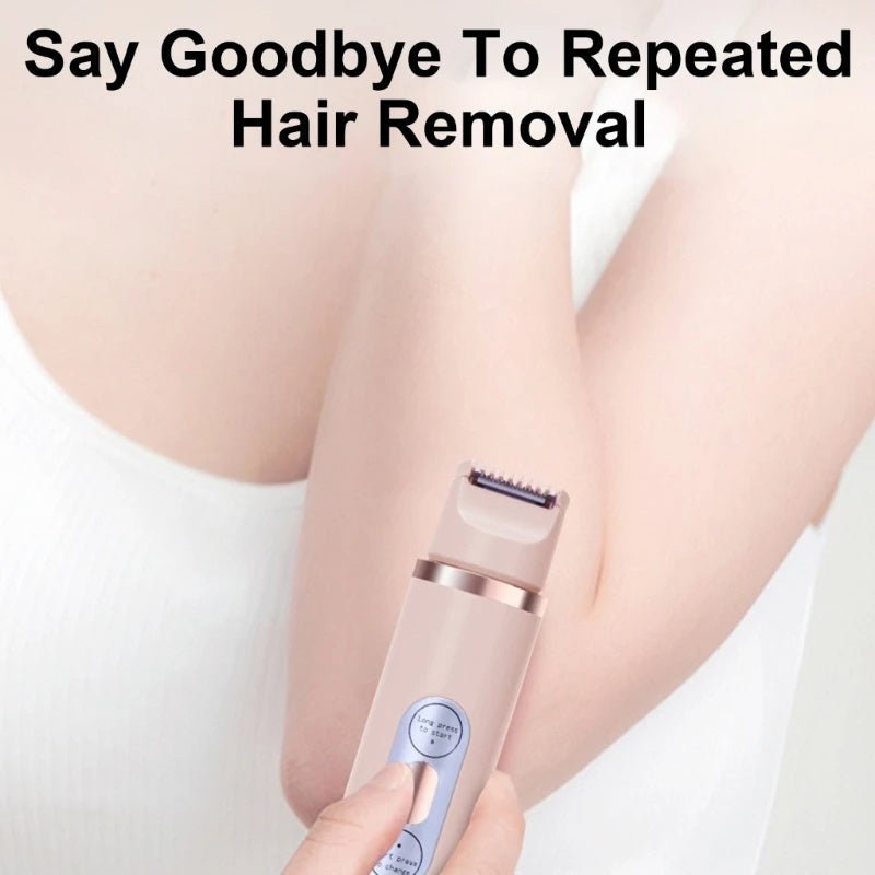 Exclusive Painless Women's Epilator | Rechargeable Hair Remover — Pink — Top View