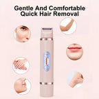 Exclusive Painless Women's Epilator | Rechargeable Hair Remover — Pink — Back View