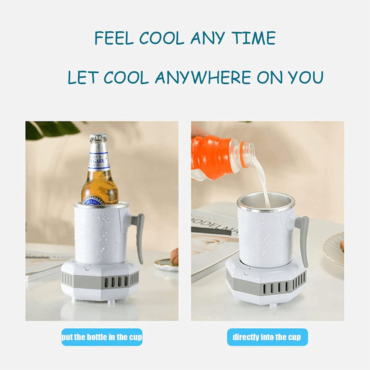 Exclusive Dual-use Mini Ice Cooling Cup — Blue — Size AU — Top View