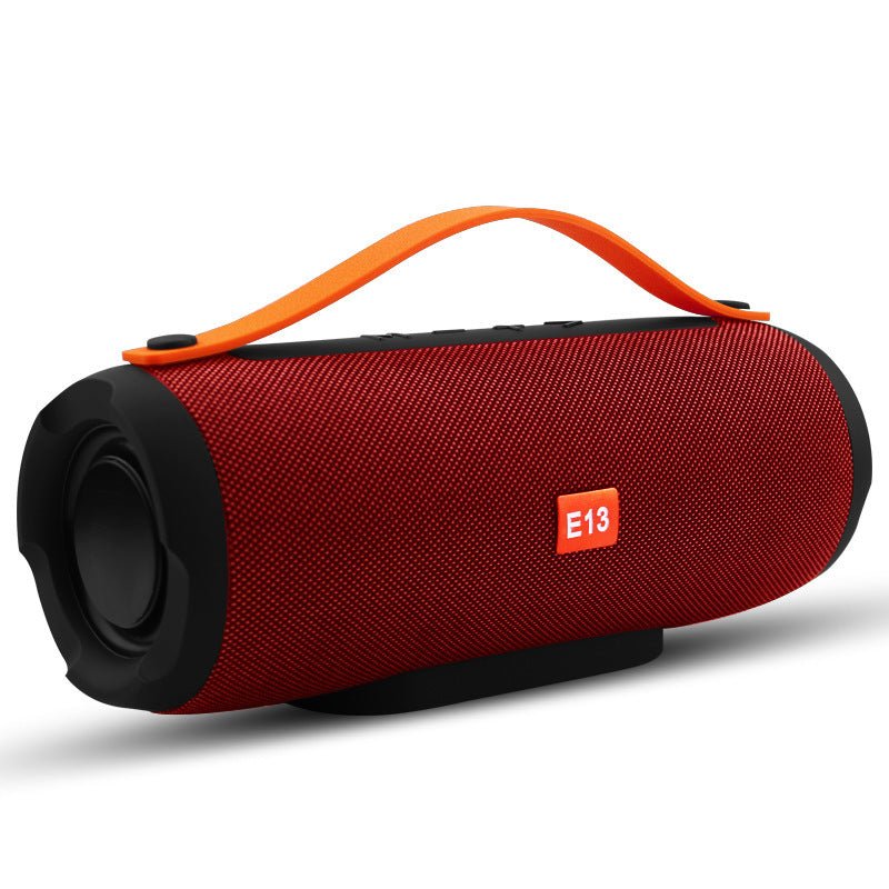 Exclusive E13 Portable Drum Card Bluetooth Speaker — Red — Back View