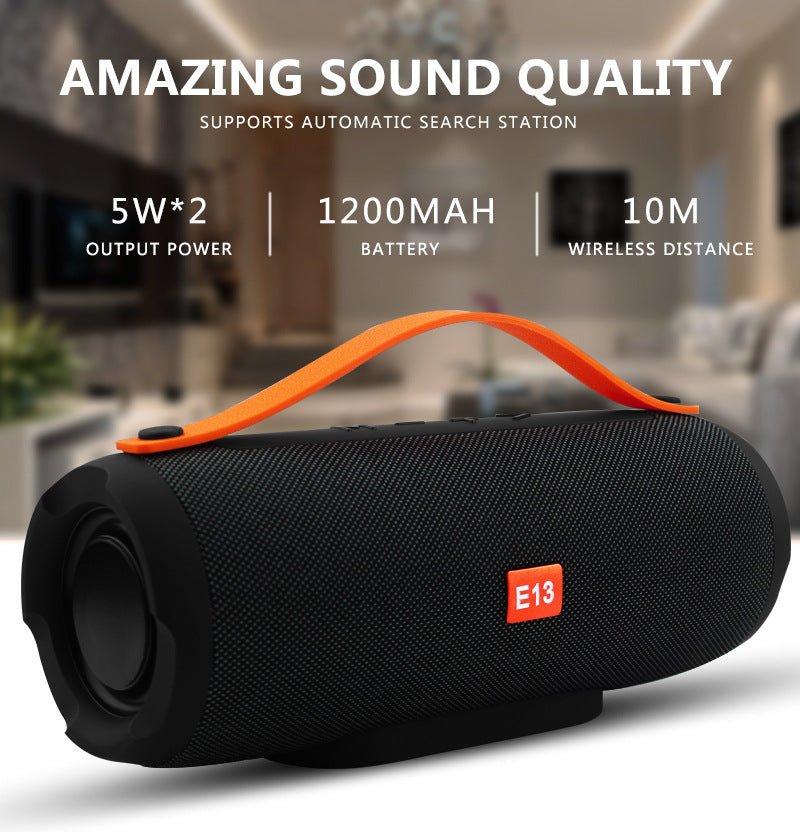 Exclusive E13 Portable Drum Card Bluetooth Speaker — Red — Side View