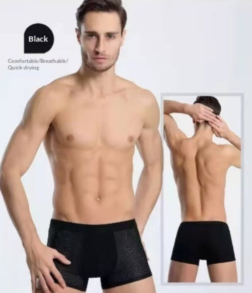 Exclusive Men's Silky Modal Boxer Briefs ? 4-Pack Wide Waistband Underwear ? Color D ? Size XXL ? Alternate View 12