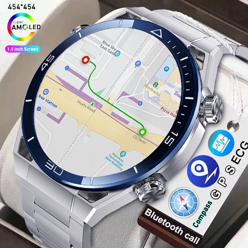 Exclusive ECG PPG Bluetooth Calling Compass GPS Wireless Charger Smart Watch — Vinyl — Front View