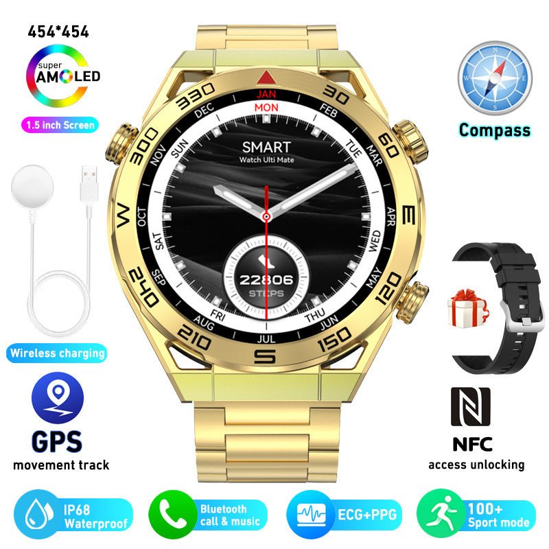 Exclusive ECG PPG Bluetooth Calling Compass GPS Wireless Charger Smart Watch — Vinyl — Alternate View 9