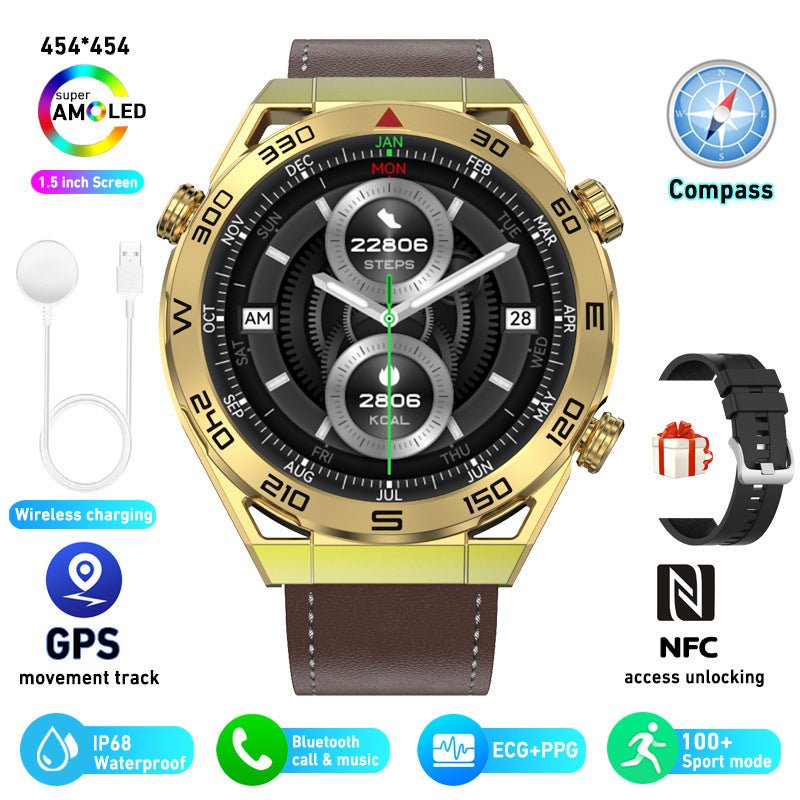 Exclusive ECG PPG Bluetooth Calling Compass GPS Wireless Charger Smart Watch — Vinyl — Alternate View 12