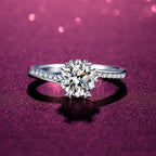 Exclusive Eight Hearts Eight Arrows D Color Mosang Stone Diamond Ring — Micro inlaid snowflake twisted — Size Size 9 — Detail View
