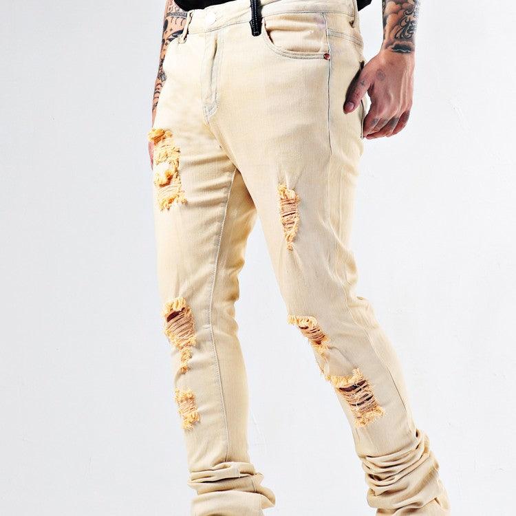 Exclusive Elastic Youth Heavy Duty Flare Jeans — Apricot color — Size 28 — Lifestyle View