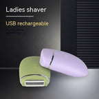 Exclusive Rechargeable Electric Shaver for Ladies — Green — Back View