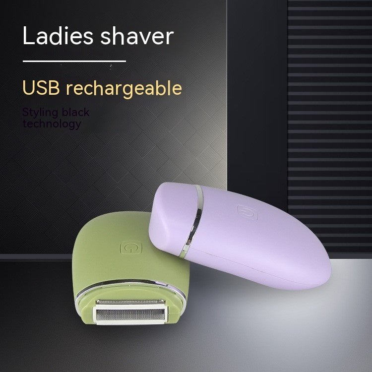 Exclusive Rechargeable Electric Shaver for Ladies — Green — Back View