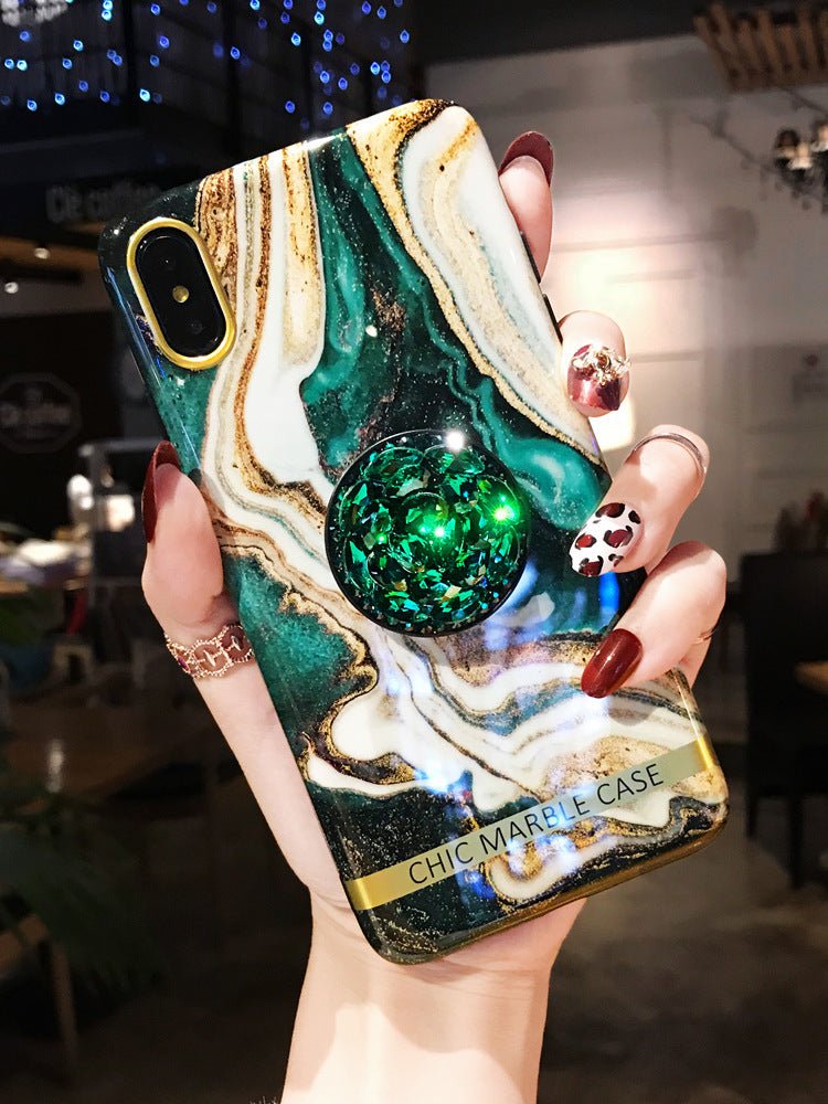 Exclusive Emerald Marble Phone Case — Green without lanyard — Size Iphone 6/6s plus — Back View