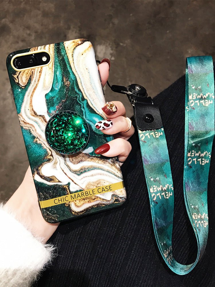 Exclusive Emerald Marble Phone Case — Green without lanyard — Size Iphone 6/6s plus — Lifestyle View