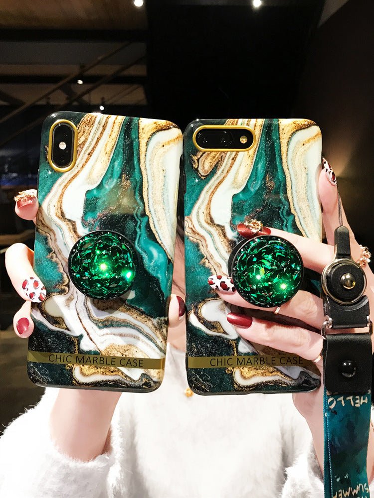 Exclusive Emerald Marble Phone Case — Green without lanyard — Size Iphone 6/6s plus — Front View