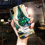 Exclusive Emerald Marble Phone Case — Green without lanyard — Size Iphone 6/6s plus — Side View