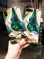 Exclusive Emerald Marble Phone Case — Green without lanyard — Size Iphone 6/6s plus — Detail View